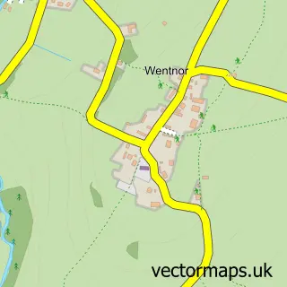 Street map sample of Wentnor, Shropshire