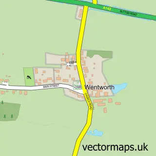 Street map sample of Wentworth, Cambridgeshire