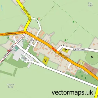 Street map sample of Wentworth, South Yorkshire