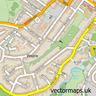 Street map sample of Wepre, Clwyd