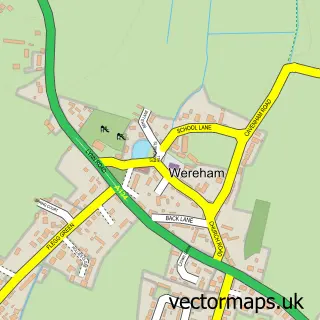 Street map sample of Wereham, Norfolk