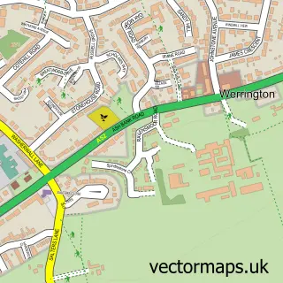 Street map sample of Werrington, Staffordshire