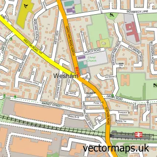 Street map sample of Wesham, Lancashire