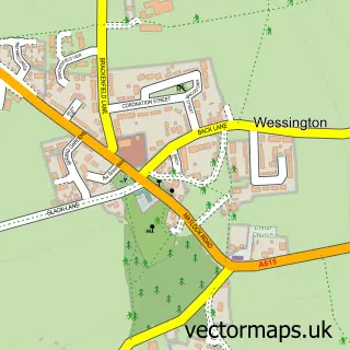 Street map sample of Wessington, Derbyshire