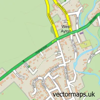 Street map sample of West Ayton, North Yorkshire