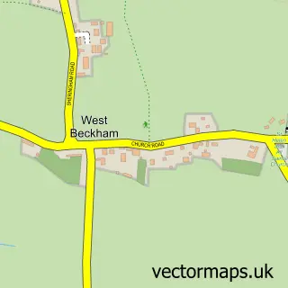 Street map sample of West Beckham, Norfolk