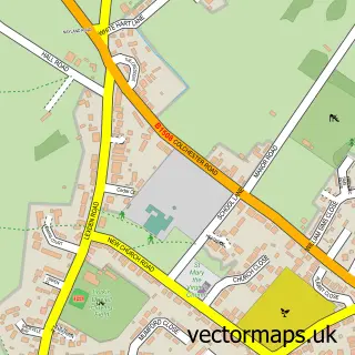 Street map sample of West Bergholt, Essex
