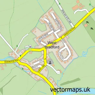 Street map sample of West Bradford, Lancashire