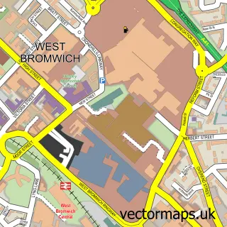 Street map sample of West Bromwich, West Midlands