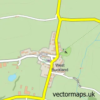 Street map sample of West Buckland, Devon