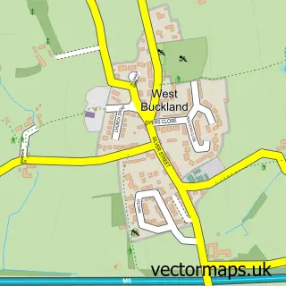 Street map sample of West Buckland, Somerset