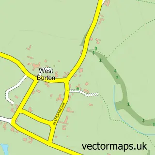 Street map sample of West Burton, West Sussex