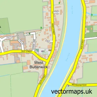 Street map sample of West Butterwick, Lincolnshire