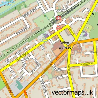 Street map sample of West Byfleet, Surrey