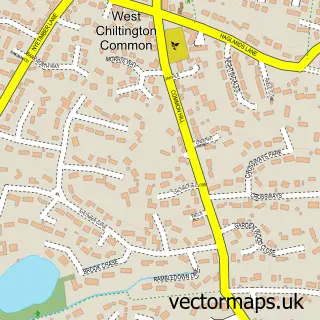 Street map sample of West Chiltington Common, West Sussex