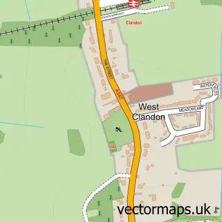 Street map sample of West Clandon, Surrey