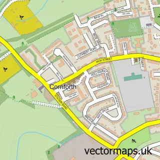 Street map sample of West Cornforth, Durham