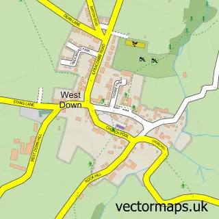 Street map sample of West Down, Devon