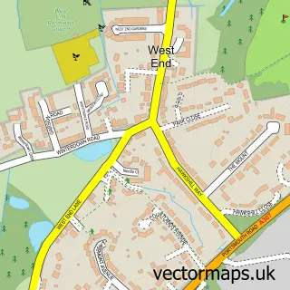 Street map sample of West End, Surrey