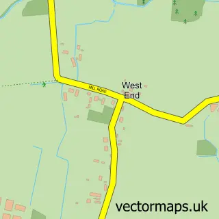 Street map sample of West End, Norfolk
