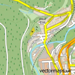 Street map sample of West End, Gwent