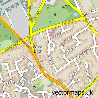 Street map sample of West End, Surrey