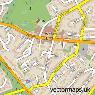 Street map sample of West End, Hampshire