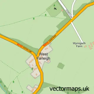 Street map sample of West Farleigh, Kent