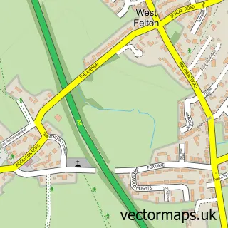 Street map sample of West Felton, Shropshire