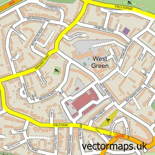 Street map sample of West Green, West Sussex