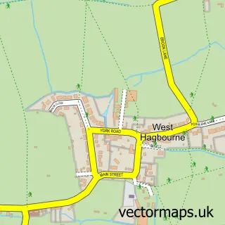 Street map sample of West Hagbourne, Oxfordshire