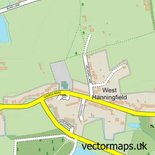 Street map sample of West Hanningfield, Essex