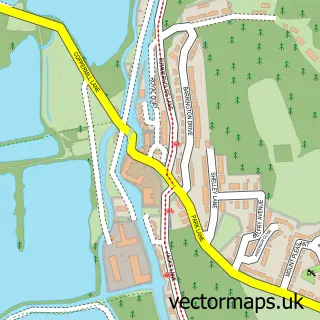 Street map sample of West Harefield, Greater London