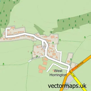 Street map sample of West Horrington, Somerset