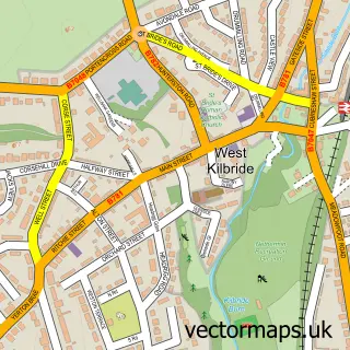 Street map sample of West Kilbride, Ayrshire and Arran