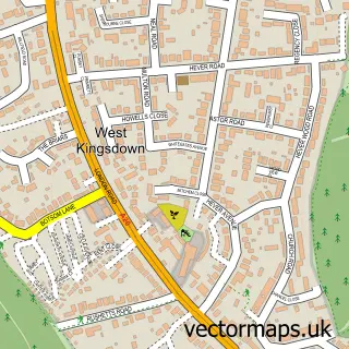 Street map sample of West Kingsdown, Kent