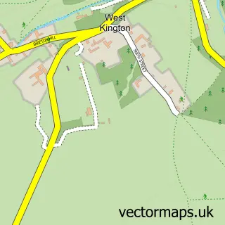 Street map sample of West Kington, Wiltshire