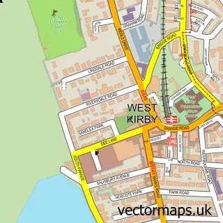 Street map sample of West Kirby, Merseyside