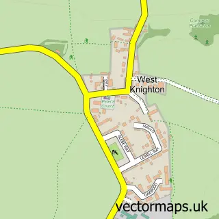 Street map sample of West Knighton, Dorset