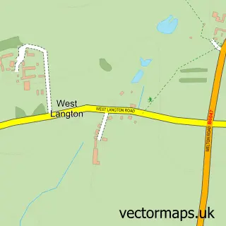 Street map sample of West Langton, Leicestershire