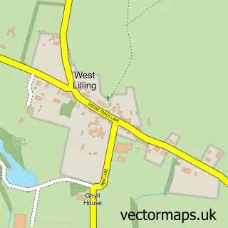 Street map sample of West Lilling, North Yorkshire