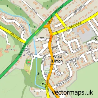 Street map sample of West Linton, Tweeddale