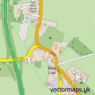 Street map sample of West Liss, Hampshire