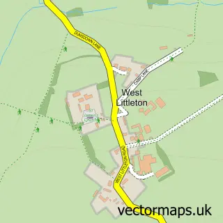 Street map sample of West Littleton, Gloucestershire