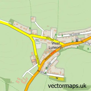 Street map sample of West Lulworth, Dorset