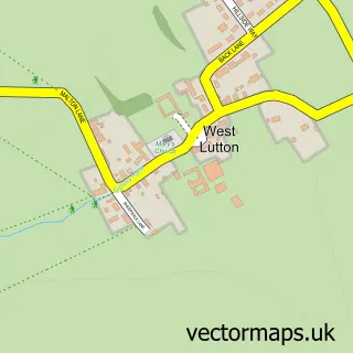 Street map sample of West Lutton, North Yorkshire