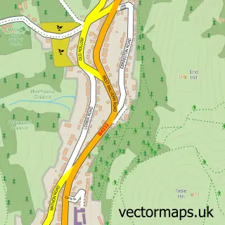 Street map sample of West Malvern, Worcestershire