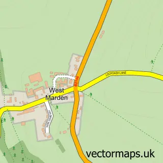 Street map sample of West Marden, West Sussex