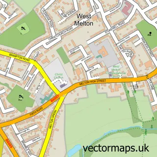Street map sample of West Melton, South Yorkshire
