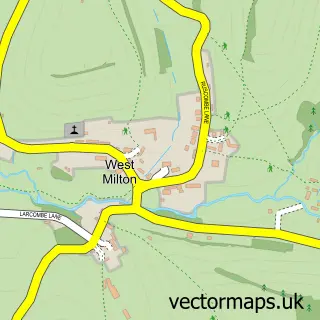 Street map sample of West Milton, Dorset